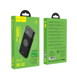 Powerbank с беспроводной зарядкой Hoco J63 10000mAh 1USB+1Type-C 3A черный