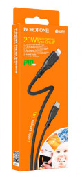Usb Кабель-зарядка Type-C на Lightning Borofone BX66 20W 1м силиконовый черный