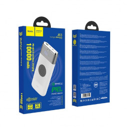 Powerbank с беспроводной зарядкой Hoco J63 10000mAh 1USB+1Type-C 3A белый
