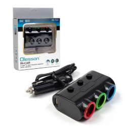Разветвитель прикуривателя Olesson 1523 12/24В 3 гнезда + 2USB