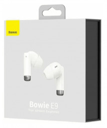 Мобильная Bluetooth-гарнитура Baseus Bowie E9 BT5.0/40mAh (400mAh)/5ч (NGTW120002) белая