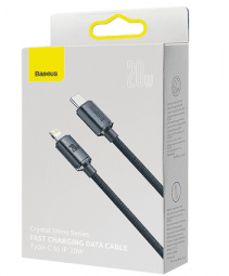 Кабель-зарядка Type-C на Lightning Baseus Crystal Shine Series 20W 1.2м (CAJY000201) черный