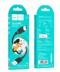 Usb Кабель-зарядка Type-C Hoco X90 3A 1м силиконовый черный