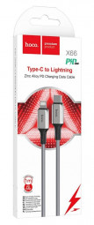 Usb Кабель-зарядка Type-C на Lightning Hoco X66 Howdy 20W 1м силиконовый серый