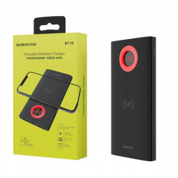 Powerbank с беспроводной зарядкой Borofone BT16 10000mAh 2USB черный
