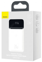Powerbank с беспроводной зарядкой Baseus Magnetic 1USB/USB-C 10000mAh 20W (PPCX-010202) белый