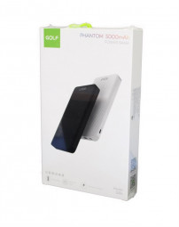 Powerbank GOLF G34 5000 mah + Кабель /In Micro usb /Type-C, Lightning/Out USB 2.1A/ черный