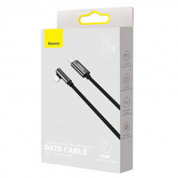 Кабель-зарядка Type-C на Lightning Baseus 20W 1м (CATLCS-01) угловой черный