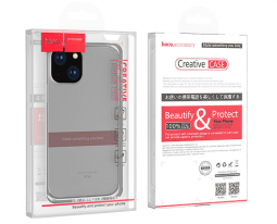 Накладка для i-Phone 15 Hoco Light силикон тонкий прозрачный тёмный